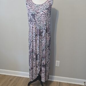 Midnight by Carole Hochman Pink and Purple Midi Dress